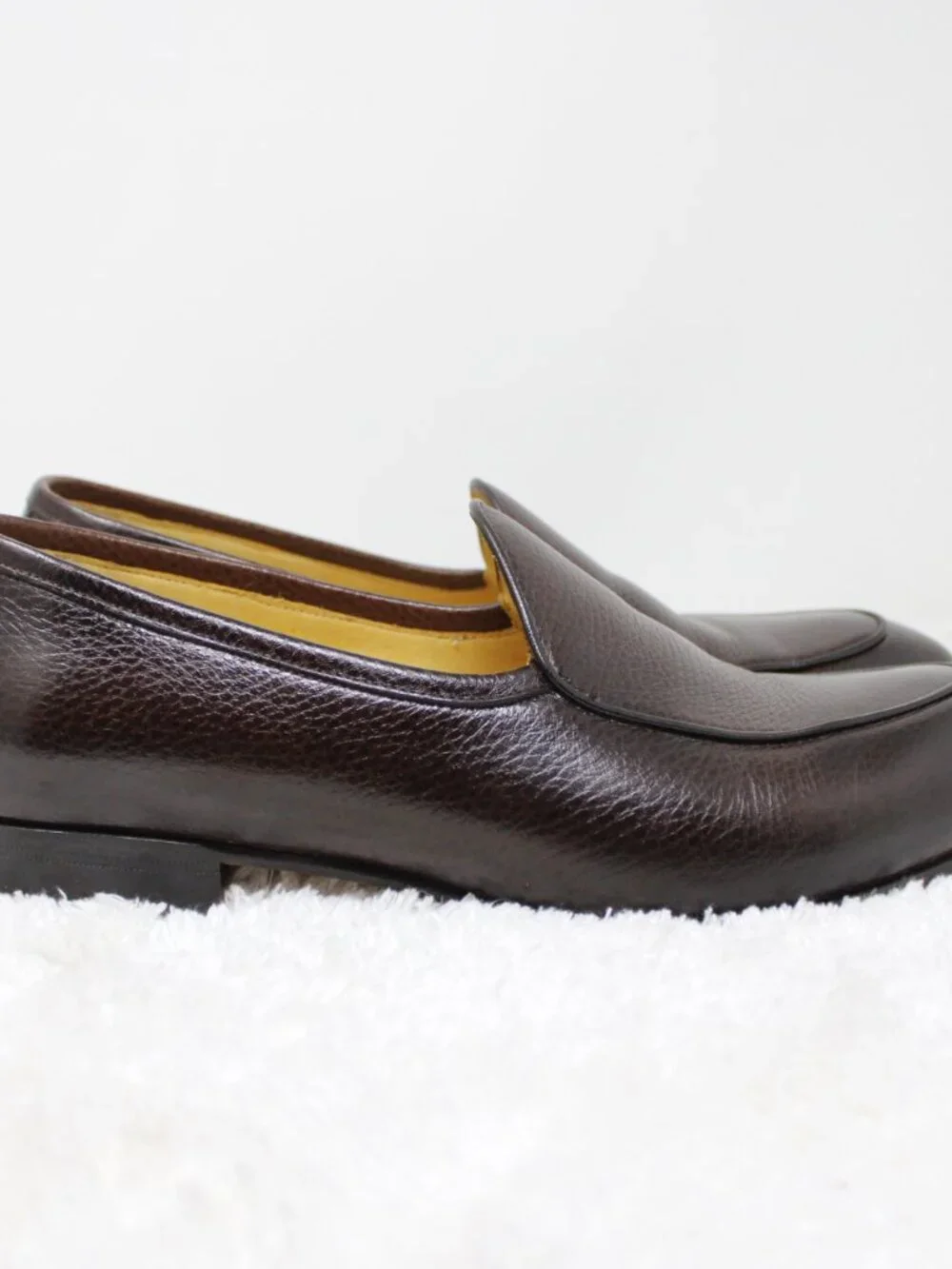 Beckett Simonon Shoes Mens 9 1/2 Brown Pebbled Leather Belgian Loafer Slip-On